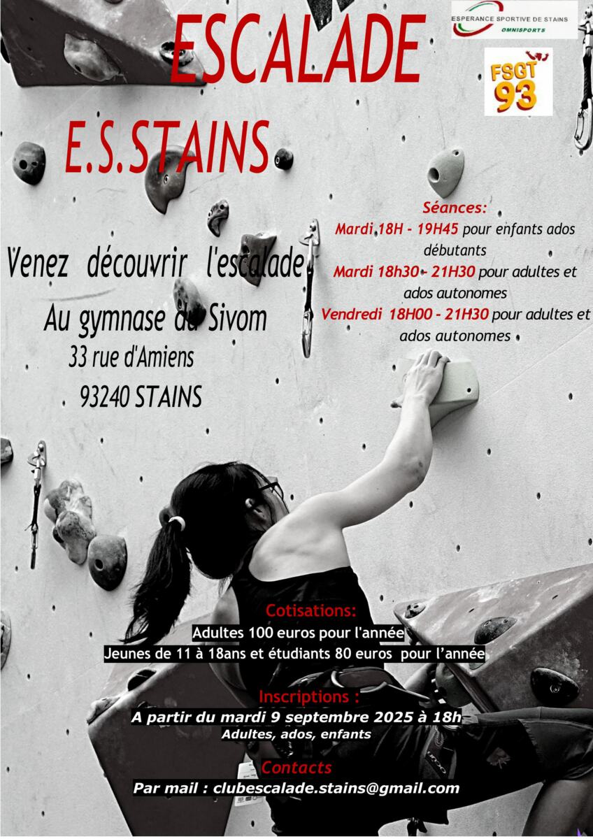 INSCRIPTIONS ESCALADE 2025/2026 
