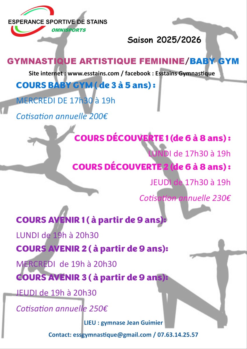 INSCRIPTIONS GYMNASTIQUE 2025.2026