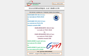 INSCRIPTIONS GYMNASTIQUE 2024.2025