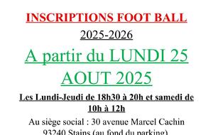 INFORMATIONS INSCRIPTIONS FOOTBALL 2025/2026