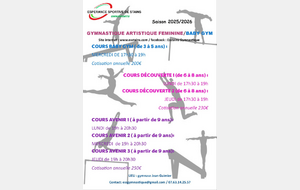 INSCRIPTIONS GYMNASTIQUE 2025.2026