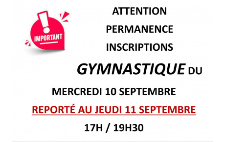 INFO INSCRIPTION GYMNASTIQUE